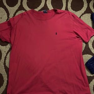 Red polo shirt